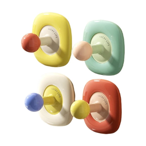 Ciwanning Bright Flower Shape Hooks Removable Adhesive Hooks for Towels Keys Home Organization Waterproof Durable Mounting
