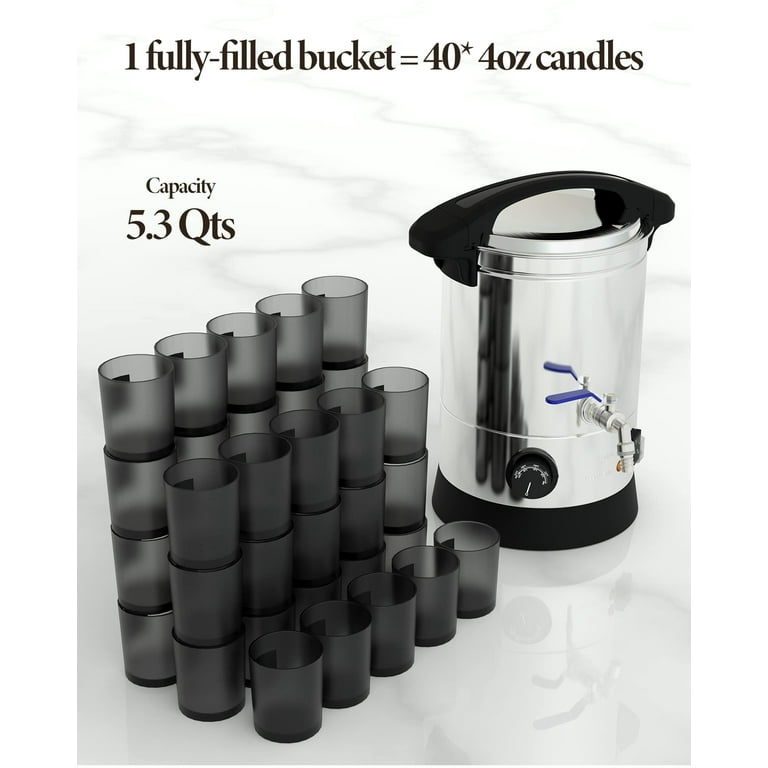 5.3 Qts Electric Wax Melter, Wax Melter for Candle Making, Large Commercial  Candle Maker Machine with Pour Spout and Temperature Control for Business  Home