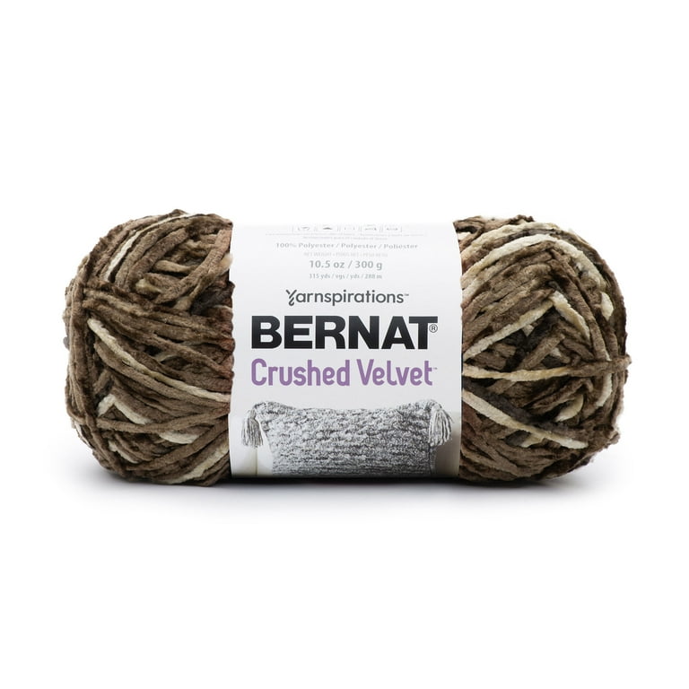 Bernat Crushed Velvet 5 Bulky Polyester Yarn Coffee 10.5oz 300g 315 Yards 4 Pack Walmart