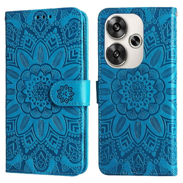 Funda tipo cartera GANGXUN para Xiaomi Poco F6 , diseño girasol, cuero PU, soporte, cierre magnético, tarjetero