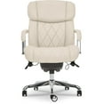 thumbnail image 3 of La-Z-Boy Sutherland Quilted Leather Executive Office Chair Ivory Bonded Leather, 3 of 9