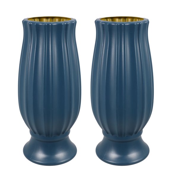 IDEANATEGRATE 2Ud Portaflores Para Cementerio Azul Oscuro Con Soporte Estable Para Uso Prolongado En Exteriores