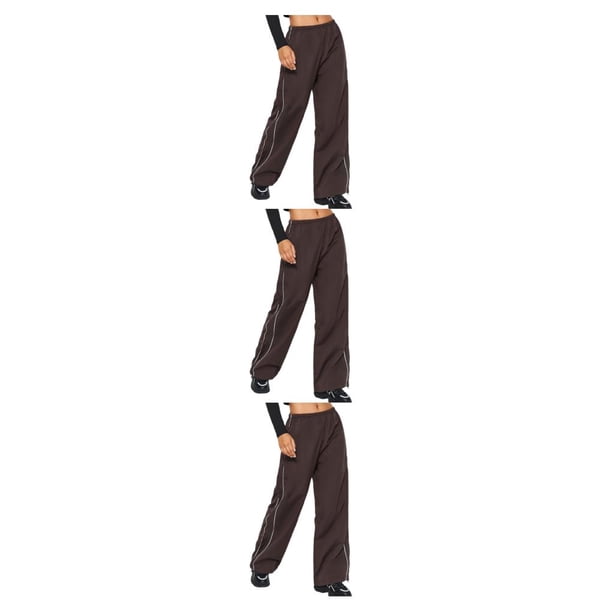 Qarigey Pantalón de poliéster Unisex Casual Transpirable Fácil de combinar Moda Deportes de viaje Pantalón largo Ropa Marrón Type1 NO1