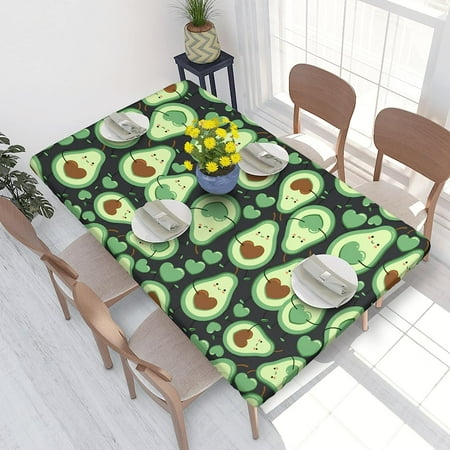 

WISH TREE Elastic Edged Round Tablecloth Dark Leaves Elastic Close Fitting Round Table Cover Washable Reusable Kitchen Dining Picnic Party Suit