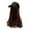 B, variant on Valora Baseball Cap With Synthetic Hair Extensions Long Pear Roll Curly Hairpiece Adjustable Wig Hat Attached For Women Black Black
