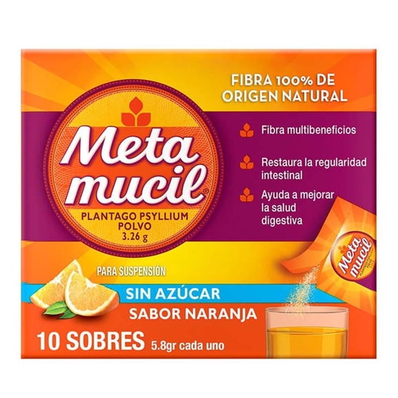 Fibra natural Metamucil sabor naranja 10 sobres