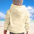 thumbnail image 3 of Cethrio Kids Boys Hooded Sweatshirts, Pullover Long Sleeve Thicken Casual Fall Winter Tops Beige Size 5T, 3 of 4