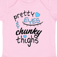 thumbnail image 4 of Inktastic Pretty Eyes and Chunky Thighs Blue Hearts Boys or Girls Baby Bodysuit, 4 of 5