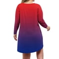 thumbnail image 6 of gakvbuo Long Sleeve Dress For Women Blouses Dressy Casual Tunic Dresses Women's Fall And Winter Oversized Loose Round Neck Short Sleeved Tie Printed Dress, 6 of 8
