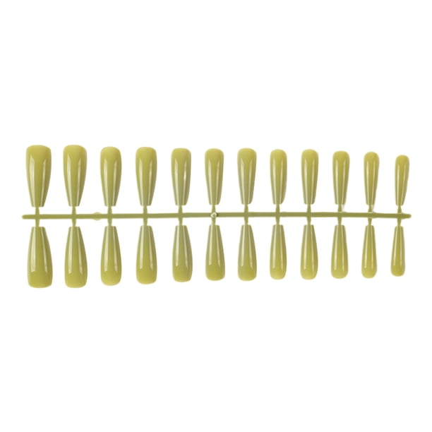 Seitruly 24 piezas Extra largas Prensa en uñas Artificial DIY Sólido Duradero Francés Elegante Uñas acrílicas para salones de manicura Arte Cubierta Juegos de manicura 38verde Seitruly CE011405-38