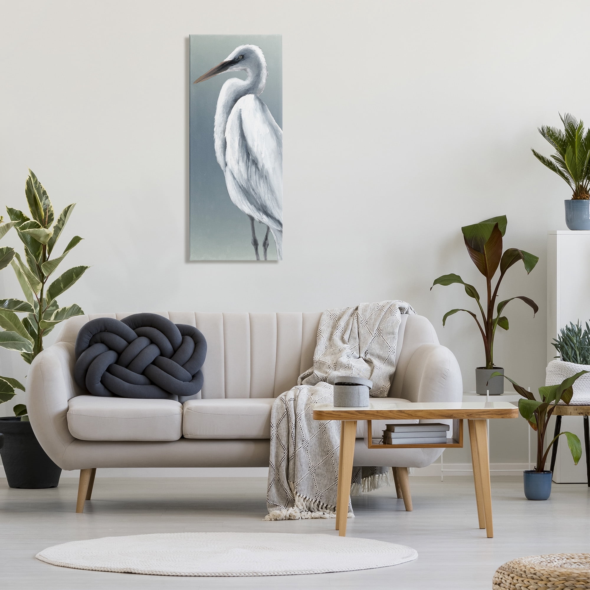 Stupell Industries Traditional Egret Bird Animals & Insects Painting Gallery Wrapped Canvas Art Print Wall Art, 17 x 40