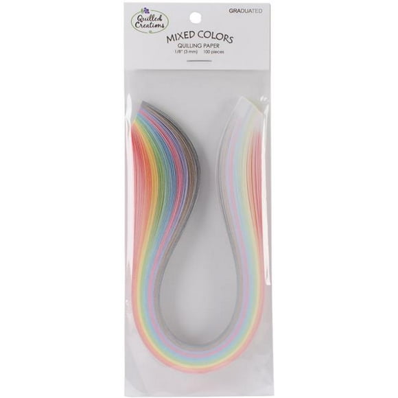 Quilled Creations QC2540 10 Color Assortment Quilling Paper Graduated&#44; 0.125 in. - 100 per Pack