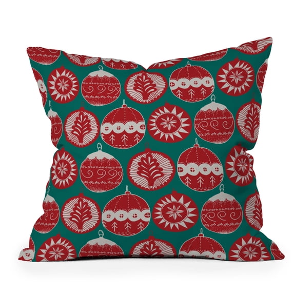 Society6 Natale Classico Green by Gabriela Fuente Throw Pillow