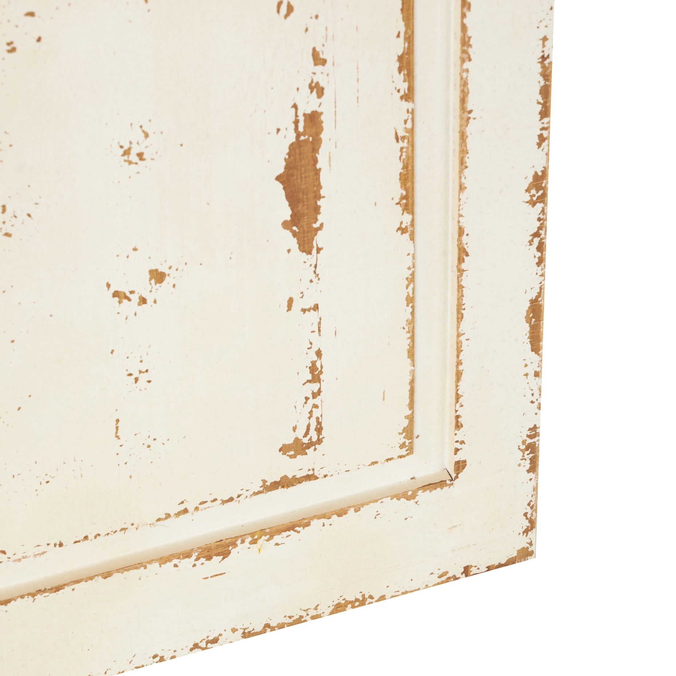 DecMode 60", 59", 59"H White Window Pane Inspired Wall Mirror with Arched Top and Distressing, Set of 3