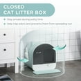 thumbnail image 4 of Green Covered Cat Litter Box with Lid, Odor-Control Indoor Litter Tray 17"L X 17.3"W X 18.5"H Five, 4 of 10
