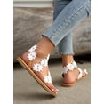 thumbnail image 3 of Women‘s Plus Size Flower Decor Strap Fashion Flat Sandals Random Color, 3 of 6
