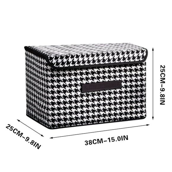 Foldable Storage Box, Nonwoven Fabric Organizer Bin for Clothes Toys Clutter, Collapsible Storage Container for Home Dormitory Wardrobe Closet Organization Storage Box with Lid