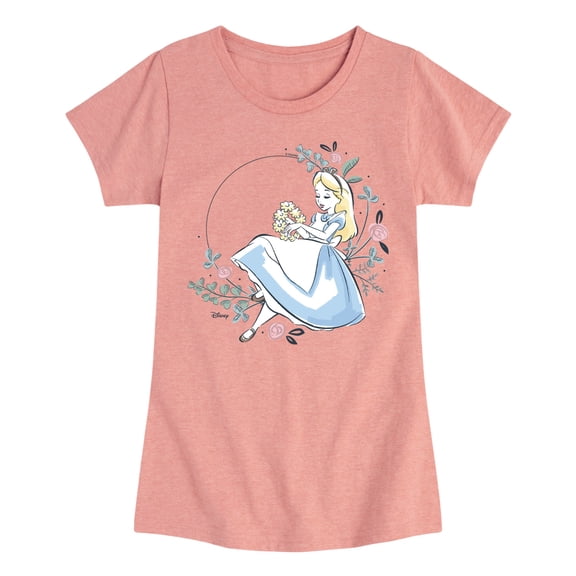 Alice in Wonderland - Alice Circle Of Flowers - Youth Girls Fitted Short Sleeve T-Shirt