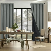 Fmbmuo Black Out Curtains Gray Thermal Insulation Blackout Solid Decorations， 1 pcs Stain Resistant Rod Pocket Modern Window Curtains， Bedroom/Living Room,79 Inch