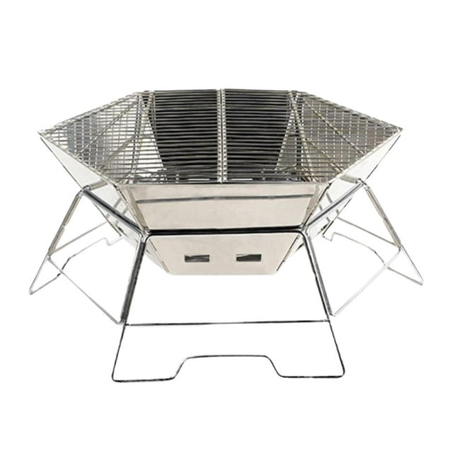 Parrilla Plegable Para Barbacoa, Barbacoa, Estufa De Carbón, Patio De Cocina, Alambre De Acero Inoxidable SM SunniMix parrilla de barbacoa
