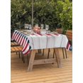 thumbnail image 3 of Outdoor Tablecloth with Umbrella Hole for Patio/Picnic/Party/Camping, Love Heart Independence Day Waterproof Table Cloth Rectangle Table Cover Washable, 4th of July Stars Wooden (60"x 102"), 3 of 9