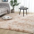 thumbnail image 4 of ANMINY Area Rug Luxury Shaggy Soft Plush Bedside Rug Indoor Non-Slip Shaggy Carpet Floor Rugs Tie-Dyed Khaki, 4 of 5