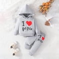 thumbnail image 2 of Ruyang Baby 2 Piece Outfit I Love Papa Sweatsuit Set Long Sleeve Hoodies Sweatpants Suit Cotton Cute Joggers Tracksuit Winter Clothes, 2 of 5