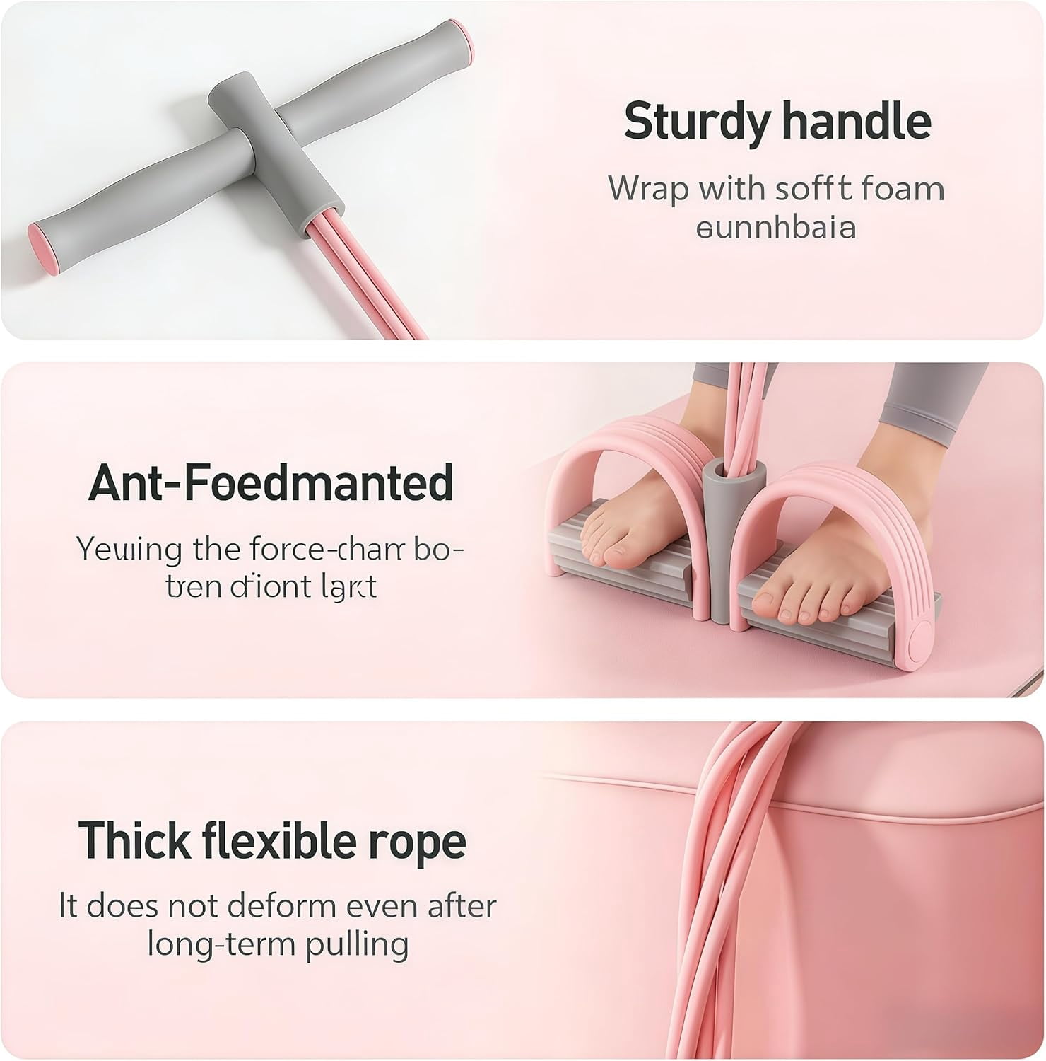 2026 Multifunction Pedal Resistance Band, Resistance Bands with Handles, Natural Rubber Foot Pedal Resistance Bands, for Abdomen/Waist/Arm/Leg Stretching Slimming Training
