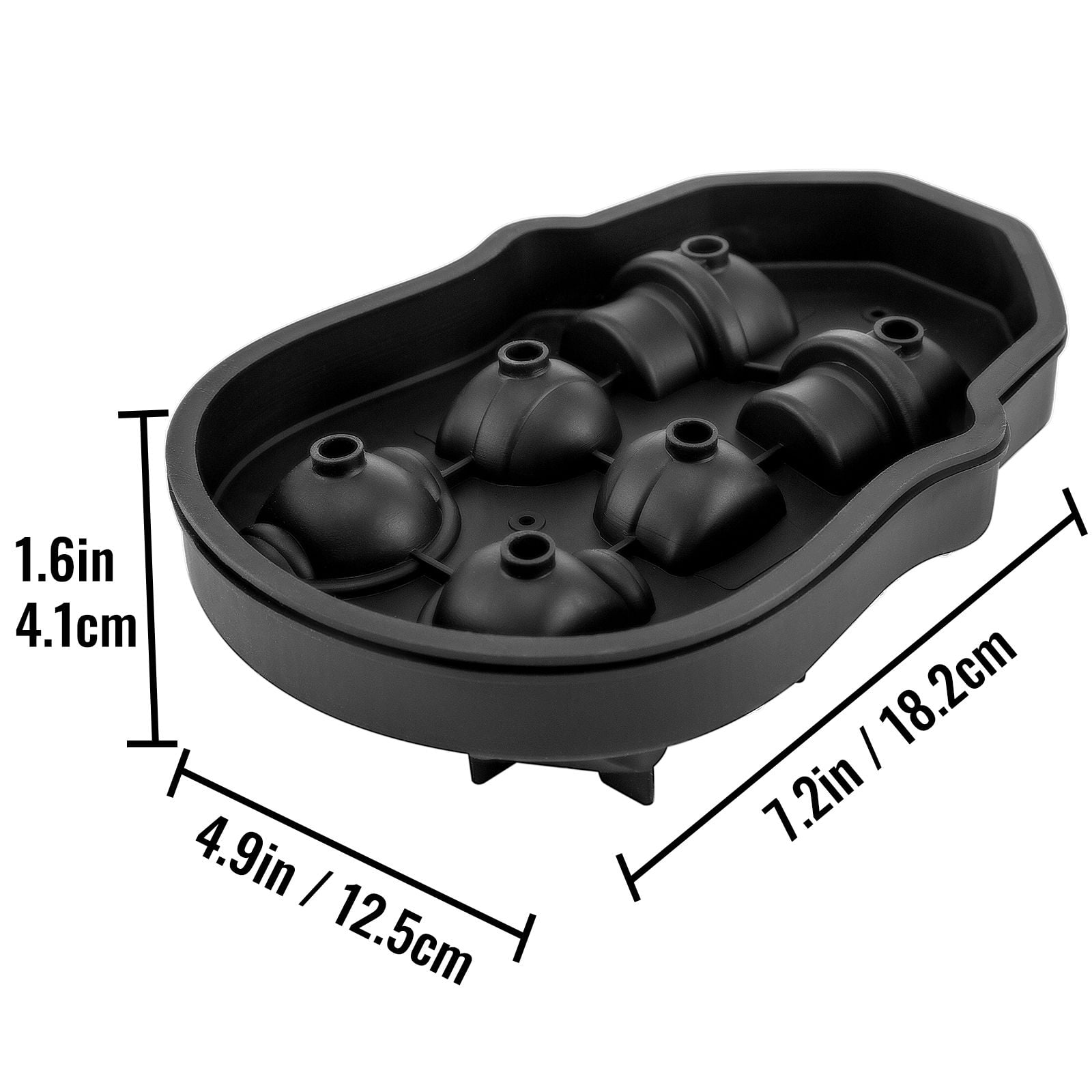 6-Grid Skull Shaped Ice Cube Tray with Lid & Funnel, Food-Grade Silicone 3D Skull Mold, Sealed Leak-Proof for Whiskey Cocktails Halloween Party Bar