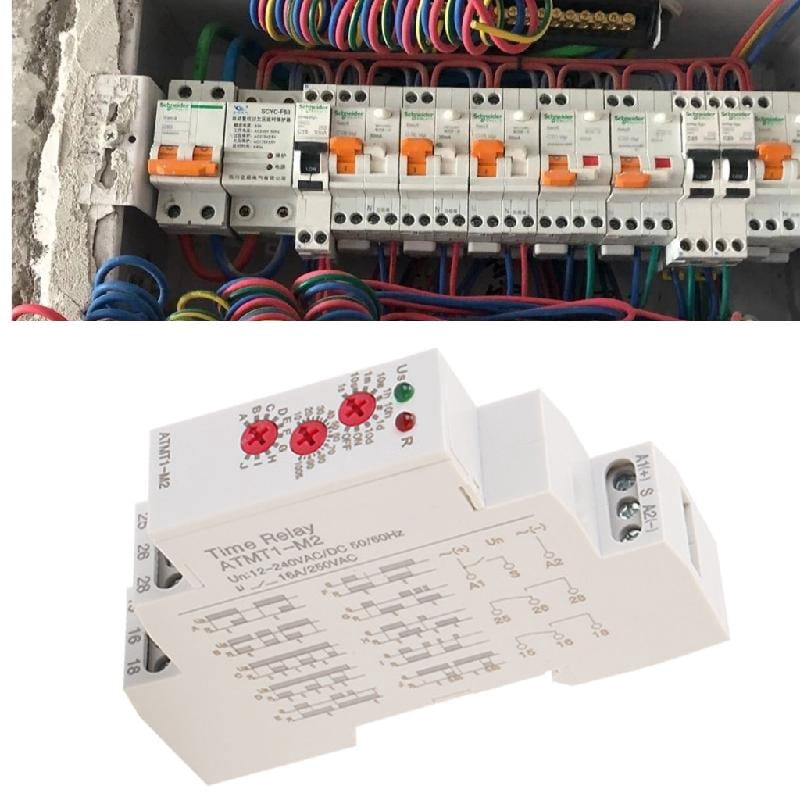 JZROCKER Portable DIN Rails Mounted Time Relaying with 10 Delay Functions Easy Setups for Efficient Equipment Management