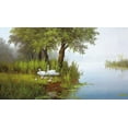 thumbnail image 4 of Slava 14x10 Black Modern Wood Framed Wall Art Titled - SWANS AT THE POND I, 4 of 6
