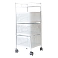thumbnail image 3 of Carro de almacenamiento de servicio pesado, organizador de de usos múltiples, carro de peluquero con ruedas giratorias, para cocina, 3 niveles y blanco, 3 of 9