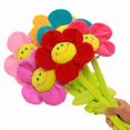 thumbnail image 1 of 8Pcs Plush Flower Bendable Stems Curtain Buckle Artificial Sunflower Tiebacks Plush Daisy Flower Bouquet with Happy Smiley Face Plushie Gift compatib, 1 of 4