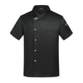 thumbnail image 4 of GUOOL Chef Coat Jacket Summer Workwear for Cooking Waiter Waitress Culinary School Black M, 4 of 9