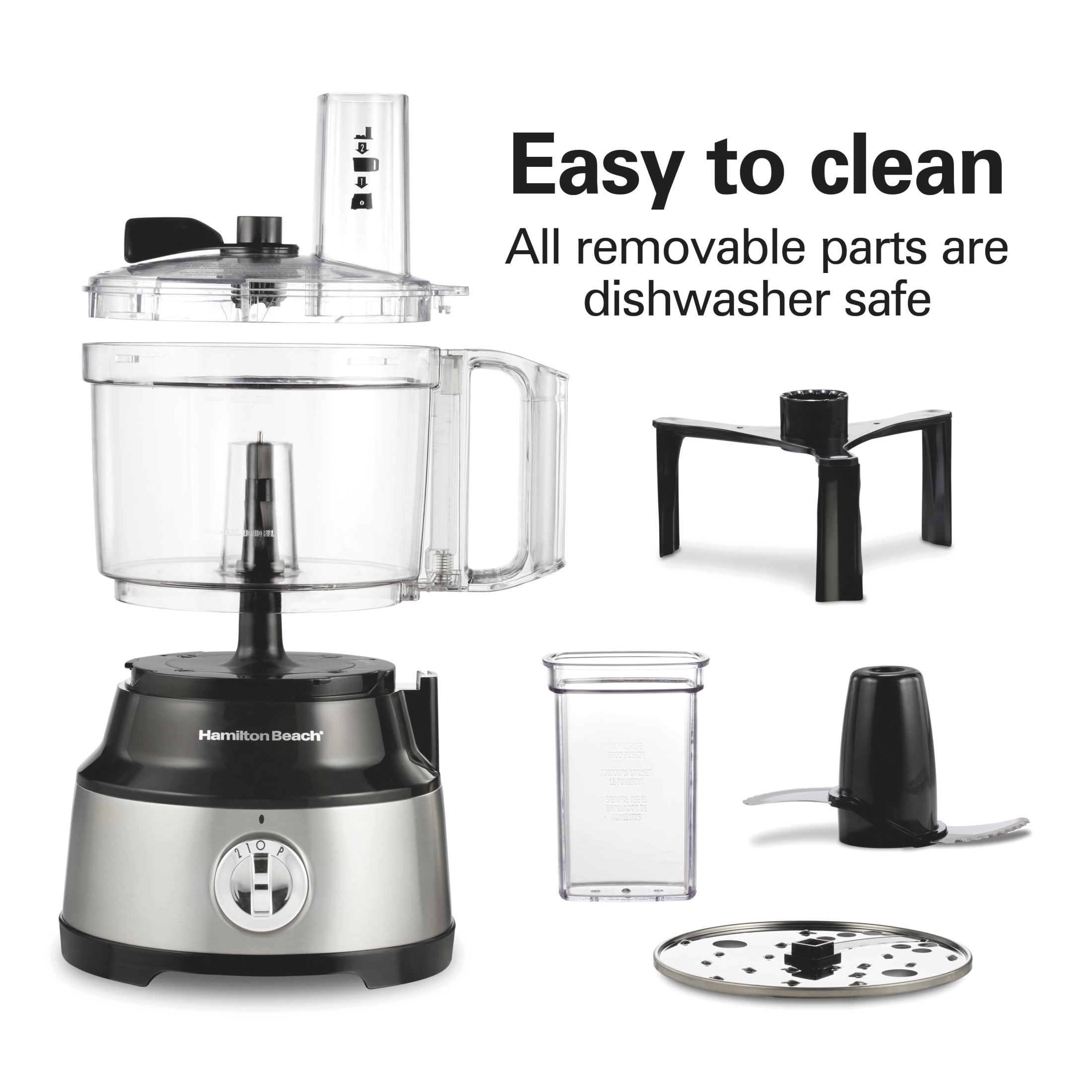 Hamilton Beach 10 Cup Food Processor and Chopper with Extra Large Chute and Bowl Scraper, Black