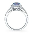 thumbnail image 4 of BERRICLE Sterling Silver Halo Purple Aqua Round Cut Cubic Zirconia CZ Kaleidoscope Cocktail Fashion Split Shank Ring for Women, Rhodium Plated Size 8, 4 of 9
