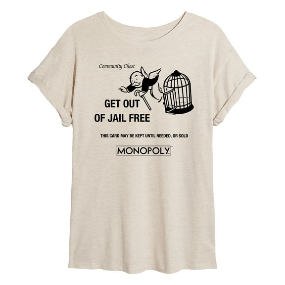 Monopoly - Get Out Of Jail Free - Women's Oversized Graphic T-Shirt