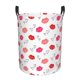 thumbnail image 1 of Balery Red Lips 1 Cesta de ropa redonda con asas, impermeable, independiente, para ropa, juguetes, dormitorio y familia-Small, 1 of 6