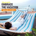 thumbnail image 3 of Zupapa Quick Dry Hammock with Stand,12 Feet Hammock Stand with Curved Spreader Bar for Outdoor Backyard, 2 Persons Use 450 lbs Capacity, 3 of 10