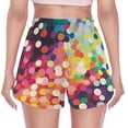 thumbnail image 3 of FORMRS Womens Swim Shorts Mesh Liner Quick Dry Casual Beach Board Bottom with Pockets, Sizes S-2XL, Green Colorful Circles, 3 of 9