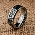 thumbnail image 5 of Tungsten Carbide Polished Wedding Band 8mm Hexagon Pattern Over Black Carbon Fiber Inlay Ring Size 11.5, 5 of 7