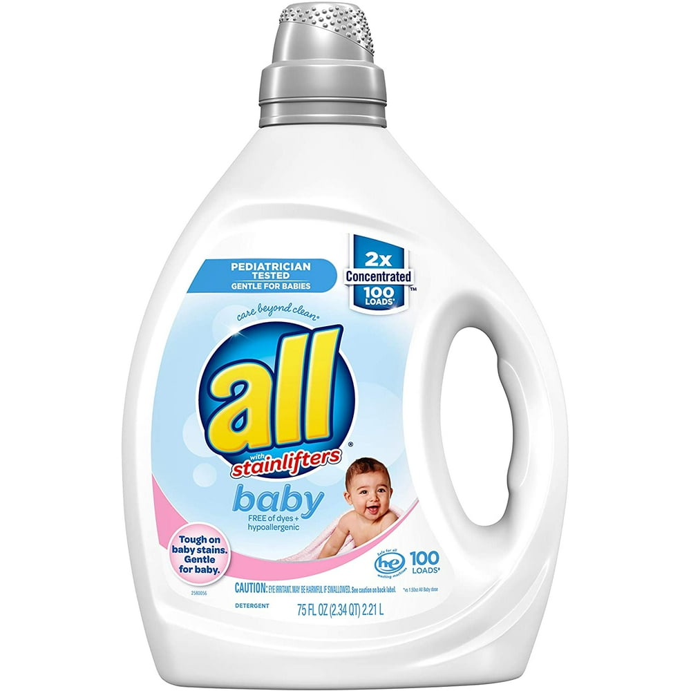 All Liquid Laundry Detergent, Gentle for Baby, Unscented and