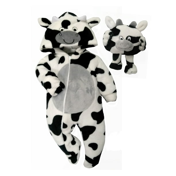 Mameluco con Gorro Bordado Kiss Vaca con Peluche Baby Kisses Mameluco2811