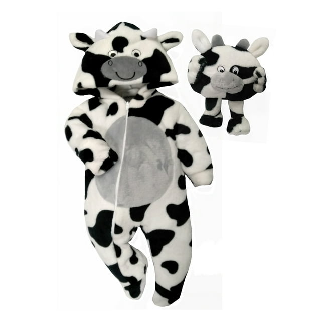 Mameluco con Gorro Bordado Kiss Vaca con Peluche Baby Kisses Mameluco2811