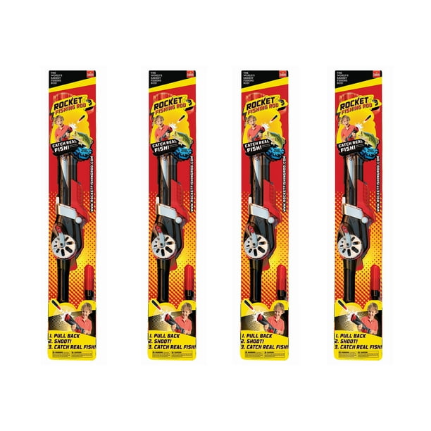 Goliath Kids Rocket Fishing Pole Rod and Reel Combo with Safety Bobber (4  Pack) 