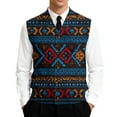 thumbnail image 2 of Christmas Men's Sweater Vests V-Neck Sleeveless Button Up Cardigan Big and Tall Sweater Vest, 2 of 7