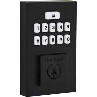Kwikset 9260CNT-514S Contemporary SmartCode Keypad Electronic Deadbolt SmartKey Matte Black Finish