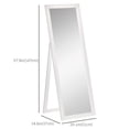 thumbnail image 2 of 58" x 20" Full Length Mirror with Frame, Floor Standing Mirror, Rectangular Full Body Mirror for Bedroom, Living Room, White, 2 of 7