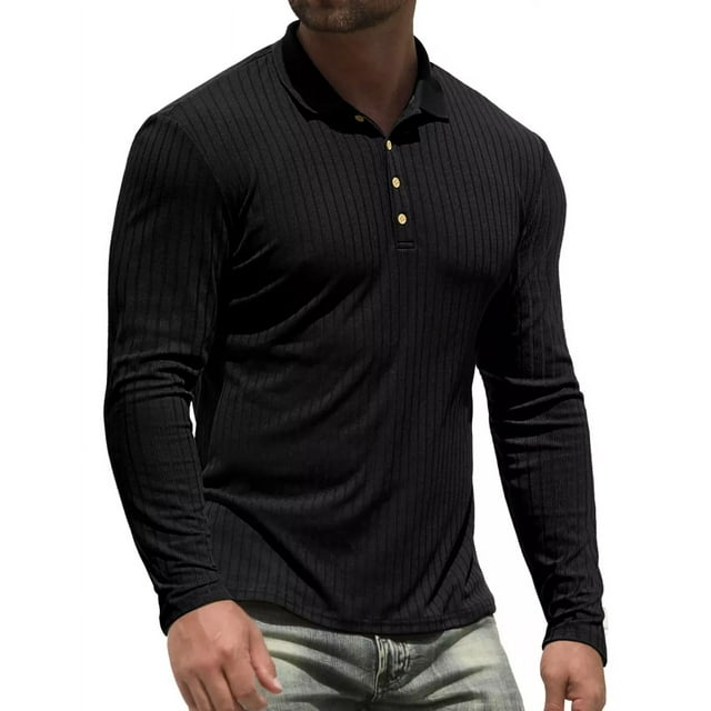 Playera Polo Casual Moda Para Hombre Slim Fit Manga Largo