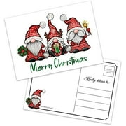 50 Gnome Holiday Greeting Cards 5x7" Cute Blank Winter Christmas Postcard Set, Bulk Pack of Premium Seasons Greetings,